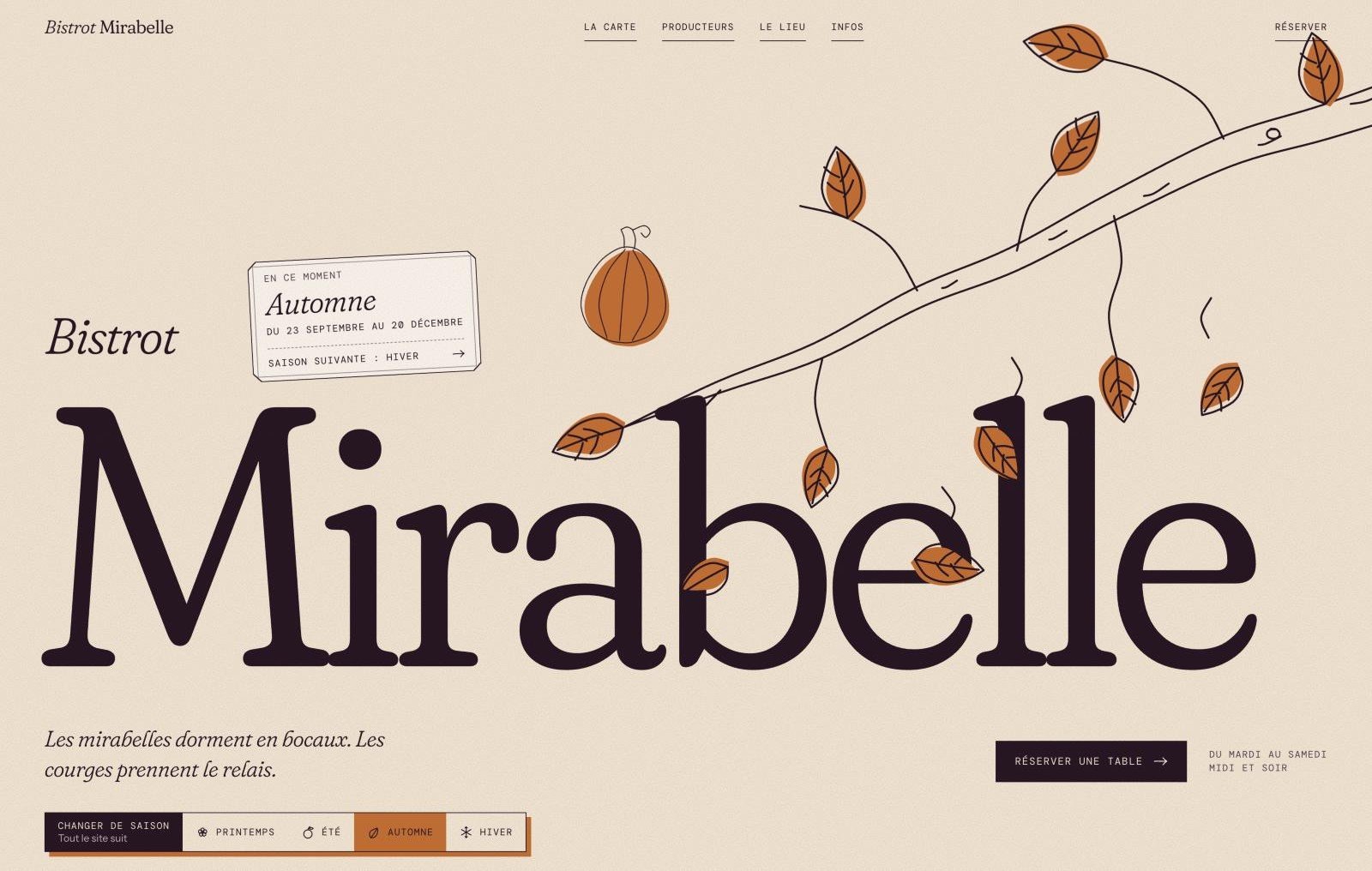 Aperçu du projet Bistrot Mirabelle